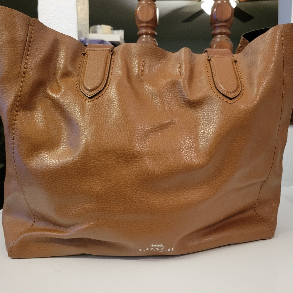Tan coach tote